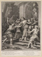 KG 12895
<br/>
Astyanax wordt uit de armen van Andromache gegrepen.
<br/>
<em>Desplaces, Louis (1682-1739)</em>